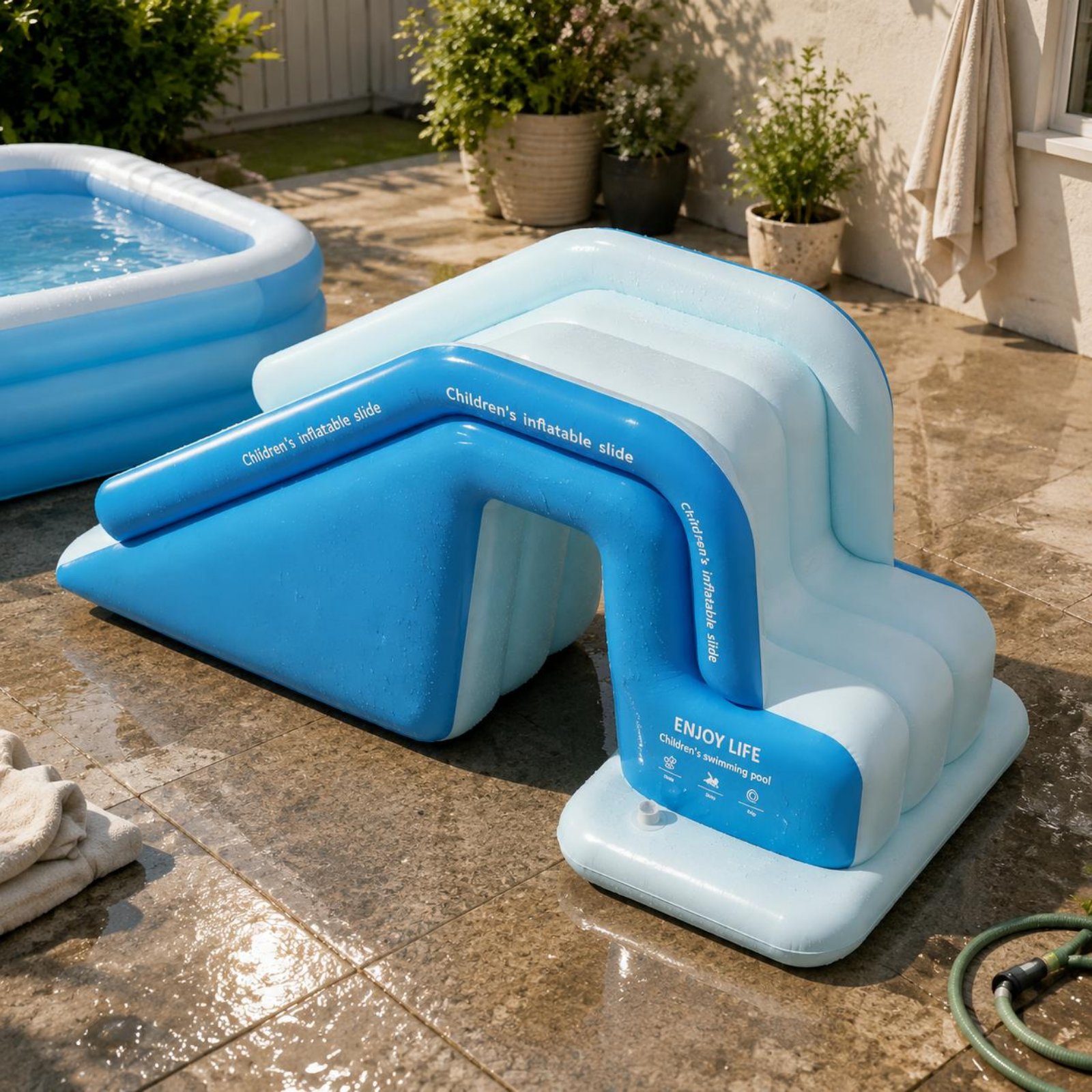 Kids Outdoor Park - Inflatable Pool Slide Foldable Inflatable Water