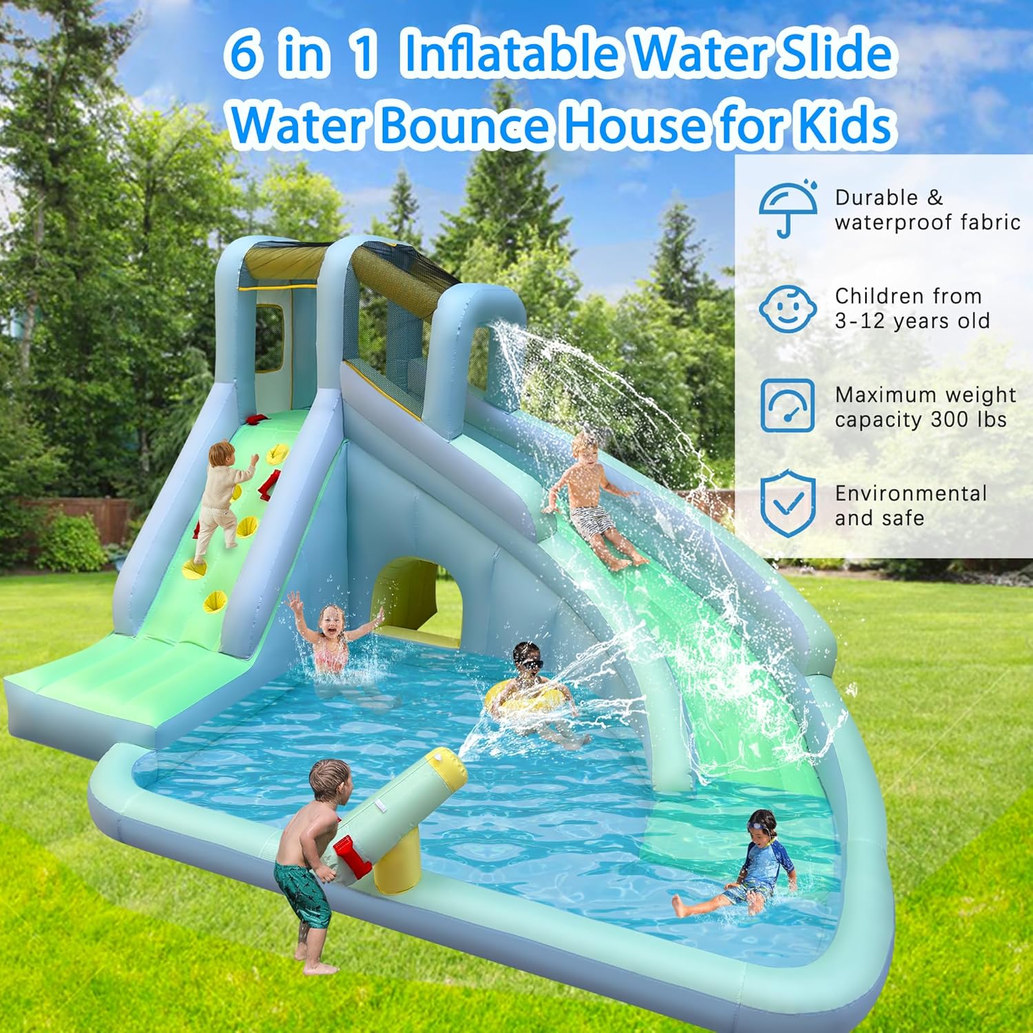 6-in-1 Inflatable Kids Bounce  - Kids Outdoor Park review and price