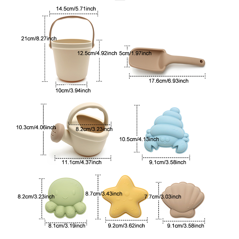 7Pcs Kids Silicone Beach Toys  - Kids Outdoor Storage review and price