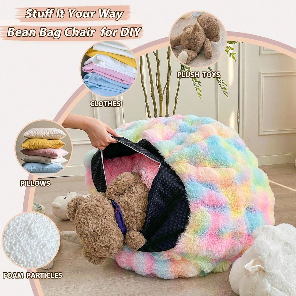 Faux Rabbit Fur Bean Bag Cover - Kids Outdoor Storage review and price