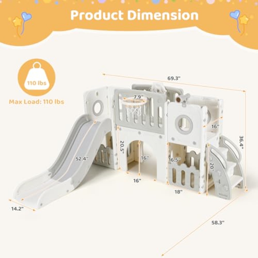 9 in 1 Toddler Slide Set, Larg - Kids Outdoor Gear review and price