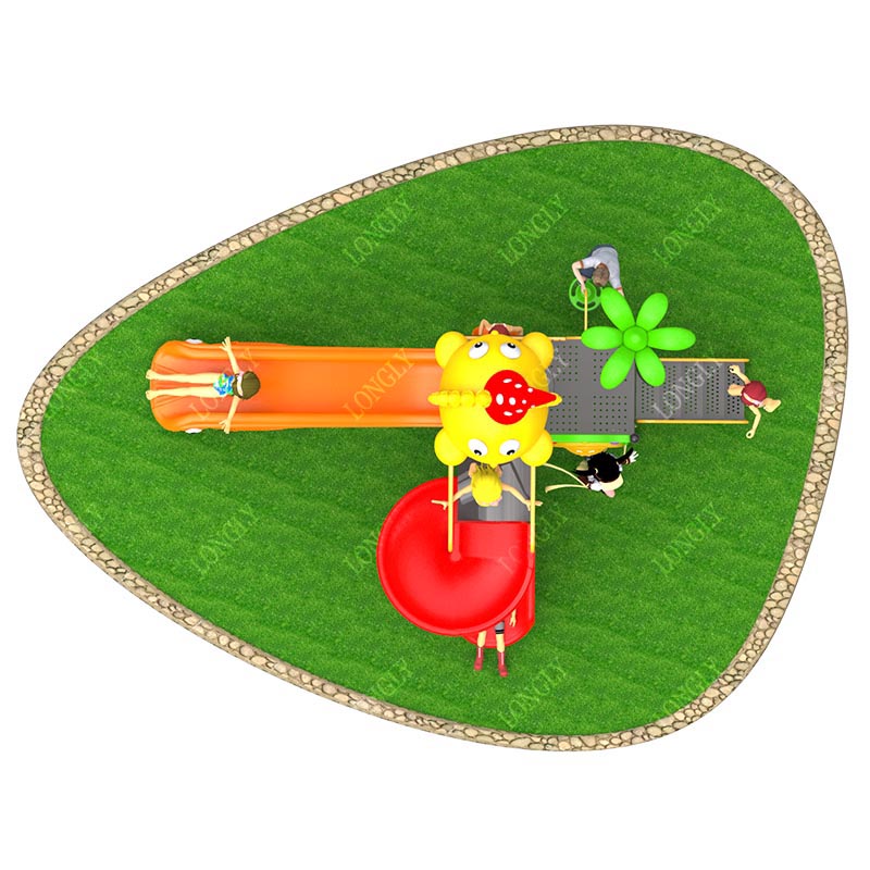 Commercial Plastic Slide 450x2 - Kids Outdoor Park review and price