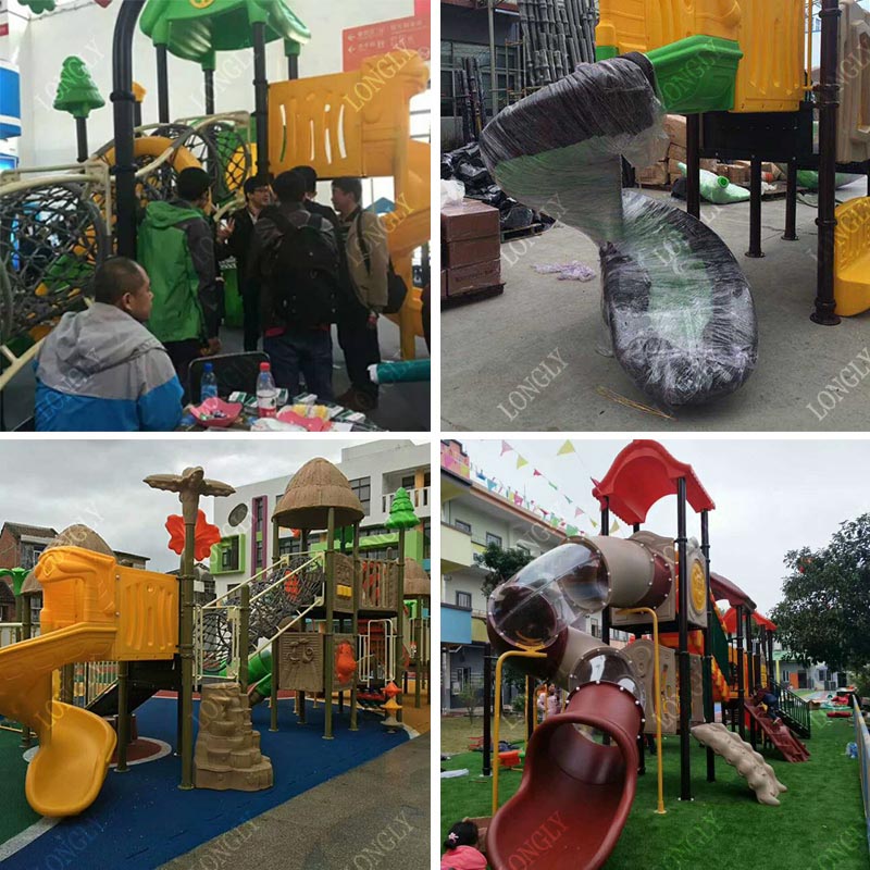 Commercial Plastic Slide 450x2 - Kids Outdoor Park review and price