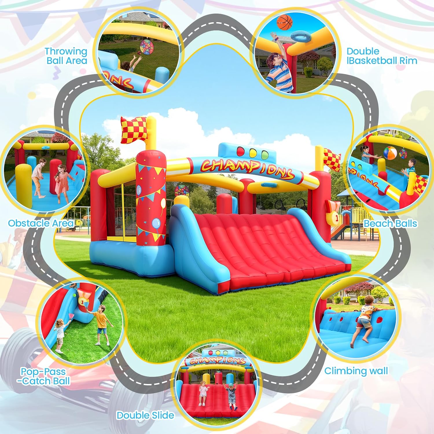 13FT Big Inflatable Bounce Hou - Kids Outdoor Park review and price